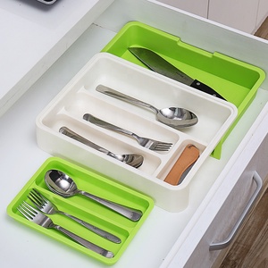 Boîte de rangement moderne en plastique PP - Organisateur de vaisselle multifonctionnel pour la mise en place de la table et le rangement des affaires du bureau - Product Image 3