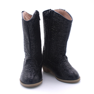 Bottes de cow-girl Talons pour enfants Filles Chaussures pour enfants Grossistes Caoutchouc Cuir solide Chaussures pour bébés Bottes d'équitation d'hiver - Product Image 4