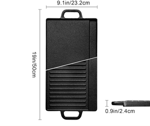 Reversible Double Sides Pre-seasoned <b>Cast</b> <b>Iron</b> Rectangular BBQ <b>Griddle</b> Plate Grill Pan Outdoor Cookware - Product Image 2