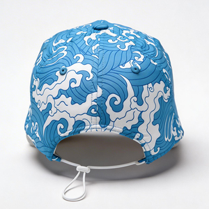 Casquette de surf ACE SPORT à imprimé vague estivale avec sangle sous le menton, résistante à l'eau, chapeau de plage unisexe - Product Image 3