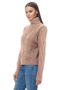 Suéter Feminino Gola Alta Clássico em Tricô Trançado com Acabamento Canelado, Mistura de <span class=keywords><strong>Alpaca</strong></span>, Textura Grossa, Personalizado, Auditado pela BSCI - Product Image 5