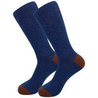 Calcetines lisos de lujo para hombre de algodón para trabajo de oficina y negocios con logotipo personalizado