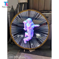 Miroir tunnel mural personnalisé en promotion, signalétique 3D RVB, miroir LED 3D à effet infini personnalisé pour l'extérieur