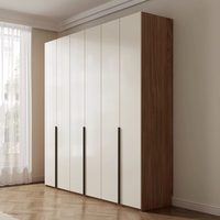 Bureau d'angle intégré avec armoire en bambou, meuble de chambre moderne et simple à assembler, portes battantes en bois massif, durable