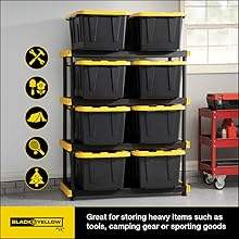 Estante de Almacenamiento de Plástico Ventilado de 4 Niveles, Resistente, de Uso Medio, Portátil, para Garaje - Product Image 4