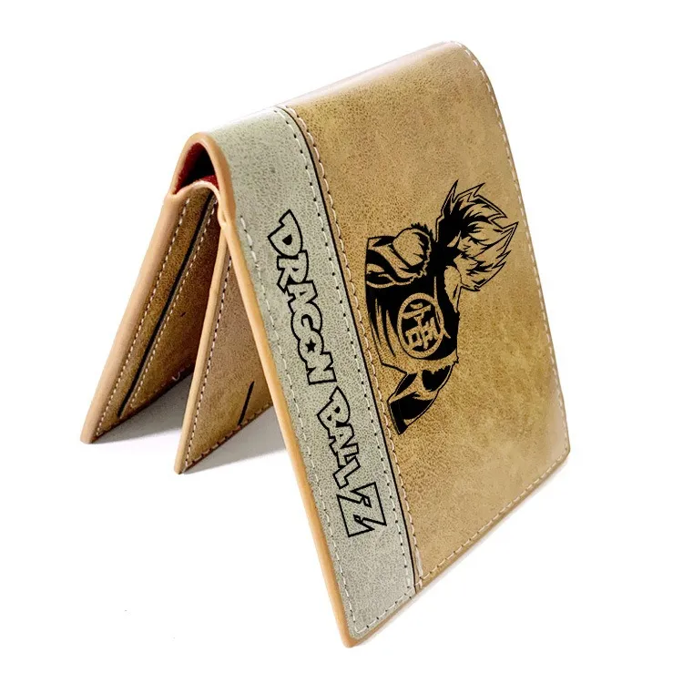 Grosir dompet PU timbul dua lipatan bola naga Son Goku Kame Goji dompet Anime pria dan wanita Raja Dunia