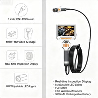Endoscope articulé ANCEL MS50 avec écran IPS 5 pouces, 1080P, double objectif, 210° °   Sonde d'inspection de moteur automobile avec étanchéité IP67