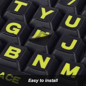Chữ màu vàng sáng nền đen chung tiếng Anh Thư Bàn phím Sticker thích hợp cho máy tính máy tính xách tay máy tính xách tay bàn phím - Product Image 6