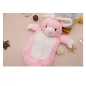 Rabbit Cute Pink Rabbit Toy Rubber Hot Water Bottle With Faux Fur Cover Hand Warmer For Kids