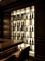 Meuble mural LED moderne avec niches multiples pour bar à domicile et décoration de fond de télévision dans le salon, étagère de présentation