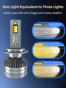 Ampoule <span class=keywords><strong>de</strong></span> phare LED haute puissance TK 30000LM 300W H7/H4, double tube en cuivre, faisceau blanc naturel 6000K, 12V, étanche IP68, universelle - Product Image 5