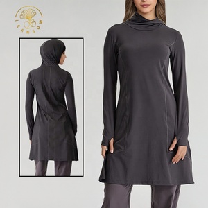 Abbigliamento Casual modesto <span class=keywords><strong>sportivo</strong></span> manica lunga <span class=keywords><strong>Top</strong></span> mussulm Hoodie Activewear Abaya Muslim abbigliamento da palestra per donna - Product Image 1