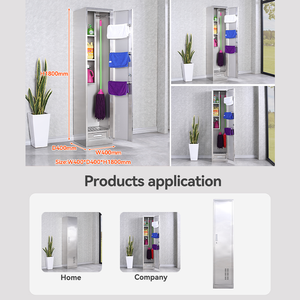 Armoires de rangement modernes en acier inoxydable prix de gros pour salle à manger école <span class=keywords><strong>cuisine</strong></span> pour outils de nettoyage vadrouille <span class=keywords><strong>balai</strong></span> serviette placard - Product Image 3