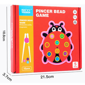 Jeu de <span class=keywords><strong>peinture</strong></span> et de jeu de société 2 en 1 pour enfants, jeu de perles à clipser en bois, jeu de reconnaissance des couleurs, jeu de perles à pince pour enfants - Product Image 3