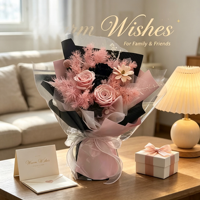Bouquet de roses éternelles élégantes faites à la main, longue durée (3-5 ans), pour mariage, Saint-Valentin, fête des mères, boîte carrée LED, cadeau