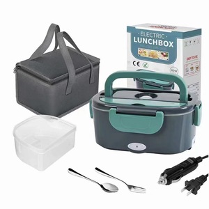 Contenitore per Pranzo in Acciaio Inox con Coperchio Riscaldabile in PP e Borsa per Auto e Casa, <span class=keywords><strong>2</strong></span> Scomparti - Product Image 1