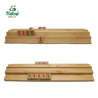Supports de Mahjong en bois massif avec logo personnalisé, porte-pièces en bois pour accessoires de jeu de Mahjong américain