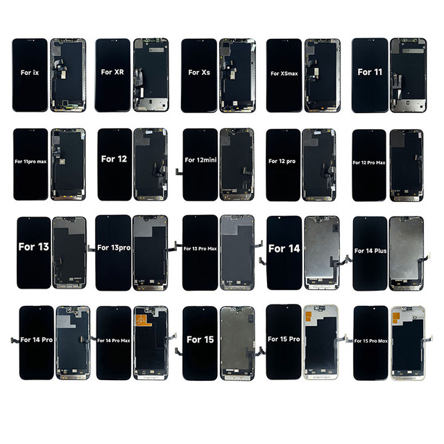 Original GX JK DD ZY KD OLED Incel LCD Display for iPhone 16 Pro Max 15 14 13 12 Mini 11 XR XS X Mobile Phone Replacement Screen