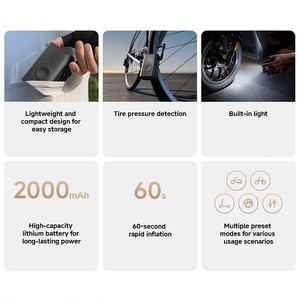 Compresor de Aire Eléctrico Digital Portátil <span class=keywords><strong>Xiaomi</strong></span> Mijia con Pantalla LED, Monitor de Presión de Neumáticos de 150 psi para Motocicleta/Bicicleta Eléctrica - Product Image 4