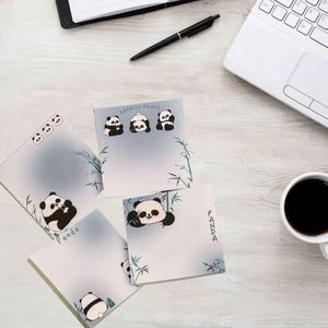 Bloc-notes carrés mignons à l'effigie de panda pour les élèves du primaire, fournitures scolaires essentielles pour la rentrée, pour les études et la rédaction de messages - Product Image 4