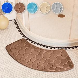 Tapis de bain rectangulaire en polaire corail, couleur unie, absorbant et antidérapant, pour salle de bain, design minimaliste - Product Image 4