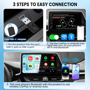 Reproductor Multimedia 2 en 1 Wifi6 Android para Auto, Ai Box Mini Ultra2, Dongle Inalámbrico Portátil para Carplay, Adaptador USB/USBC, <span class=keywords><strong>Spotify</strong></span> - Product Image 2