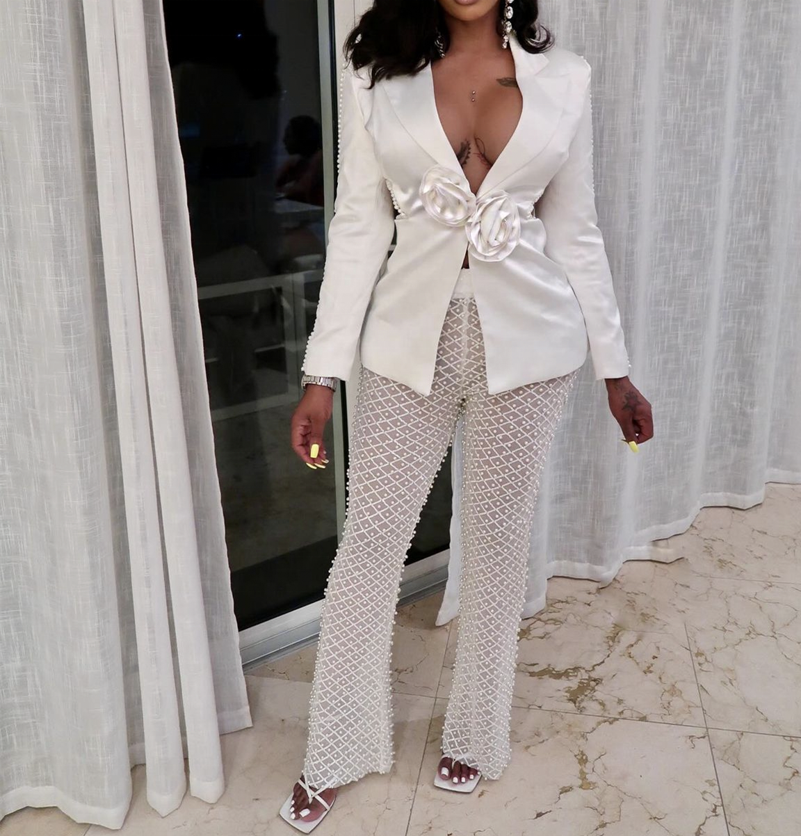 Ensemble Blazer Et Pantalon Femme - Costume Deux Pièces Élégant