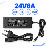 Alimentation professionnelle 192W 24V 8A avec prise EU, adaptateur secteur CA/CC à découpage haute stabilité pour moniteur, ordinateur, téléviseur