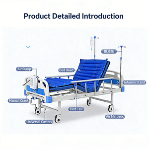 Letto Ospedaliero Manuale con Schienale Regolabile, Sponde Laterali in Alluminio a 6 Barre, Capacità 240kg per Case di Cura - Product Image 4