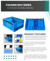 NEXARA 530*410*240mm Opvouwbare Fruit- en Groentenopbergmand Supermarkt Inklapbare Plastic Kratten Omzetkrat