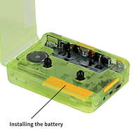Baladeur stéréo vert transparent personnalisé Convertisseur audio MP3 Lecteur de cassettes