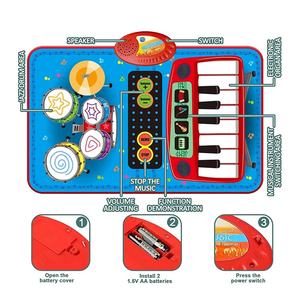 Tapis de musique 2 en 1 pour enfants, instruments de musique, <span class=keywords><strong>piano</strong></span>, clavier et batterie de <span class=keywords><strong>jazz</strong></span> pour tout-petits, éducation précoce, tapis de jeu musical - Product Image 6