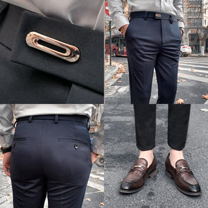 Automne et hiver pantalons décontractés pour hommes automne pantalons décontractés mince neuf points droite tendance pantalons d'affaires - Product Image 5