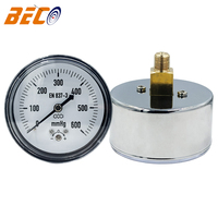 600mmhg Low Capsule Pressure Gauge for Gas Line Regulator air Pressure Test 2.5 Inch Dial Chrome Plated Case 1/4"NPT Back Mount