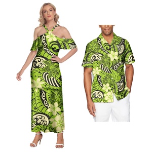<span class=keywords><strong>Polynésien</strong></span> Puletasi volants hors <span class=keywords><strong>épaule</strong></span> robes femmes dame élégante Sexy tenue décontractée et hommes chemise ensembles Couple correspondant vêtements - Product Image 1