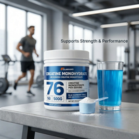 Créatine monohydrate micronisée en poudre, marque privée OEM, 500 g, nutrition sportive pure pour la force et les performances musculaires