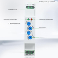 Relais temporisé miniature scellé LVMA LMFT09 16A 250V AC/DC, installation sur rail 35mm, faible consommation, protection, 2 broches, multifonctionnel, temporisation