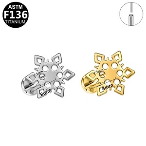 Boucles d'oreilles clous flocon de neige en titane avec zircon F136, en alliage de titane pour piercing d'oreille, bijoux de fête et de mode - Product Image 5