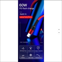 Kabel Data PD 3A/5A USB Tipe C, kabel pengisian daya Cepat 60W kawat nilon tembaga murni untuk ponsel, Printer komputer, IOS