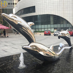 Escultura de Gota de Agua en Acero Inoxidable Jiahua, Espejo Decorativo de Metal para Montaje en Suelo, Arte Abstracto Geométrico para Exteriores - Product Image 2