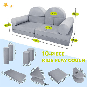 Giving Tree Modular <b>Kids</b> <b>Sofa</b> Gray 3 Year And Above Bedroom Living Room Play <b>Sofa</b> - Product Image 4