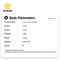 Eplay Best-seller Simulateur de mouvement immersif VR 9D Cinema avec projecteur rotatif, Fauteuil œuf 2 places pour parc de trampolines
