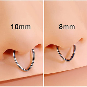 Boucles d'oreilles et anneaux de nez en acier inoxydable en forme de goutte d'eau, couleur or, bijoux de piercing pour cadeau, accessoire de mode - Product Image 3