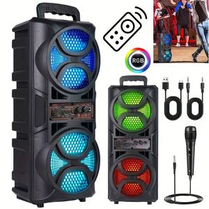 Portable Bluetooth Karaoke Speaker With 2 Wireless Microphones & LED Lights For Kids Birthday Parties - View #8