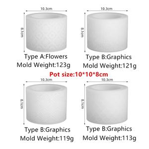 3D 4 modèles de fleur de prunier ligne graphique <span class=keywords><strong>Ginkgo</strong></span> <span class=keywords><strong>Biloba</strong></span> poisson écailles Surface cylindre moule en silicone pour bricolage résine vase succulent - Product Image 2