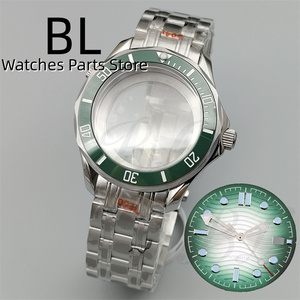 Bộ dụng cụ sửa chữa đồng hồ Bliger toàn diện Bộ mặt số vỏ 41mm với viền gốm màu xanh lam và dây đeo bằng thép - Product Image 4