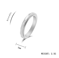 Bague en acier inoxydable de 3mm argent or rose motif diamant noir avec bague rotative femelle en acier inoxydable bagues de doigt 534