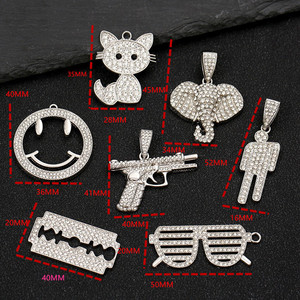 Pendentif lame de rasoir en forme de pistolet, collier, breloques en métal pour décoration de chaussures, étuis et objets divers - Product Image 6