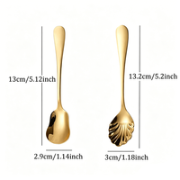 Cuillères à thé et à dessert en acier inoxydable de qualité supérieure, élégantes et stylées, en forme de coquille et de gourde, pour café et crème glacée