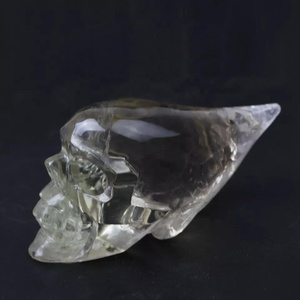 Điêu Khắc Pha Lê Nghệ Thuật Chạm Khắc Thủ Công Tùy Chỉnh Đầu Lâu Pha Lê Hình Dạng Độc Đáo Citrine Với Đầu Dài - Product Image 3